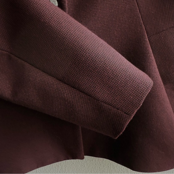 WHBM Signature Blazer Houndstooth Two Button Suiting Jacket Red Black Size 12 - Picture 9 of 15